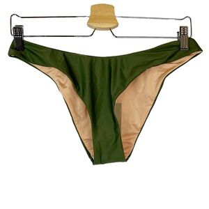 NWT J. Crew Curved Waist Cheeky Bikini Bottom in Safari Green